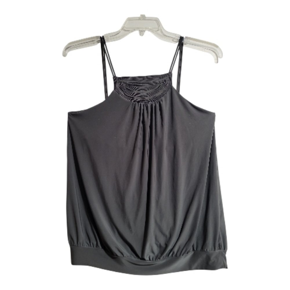The Limited camisole L double strap embroider detail banded hem gray silky feel